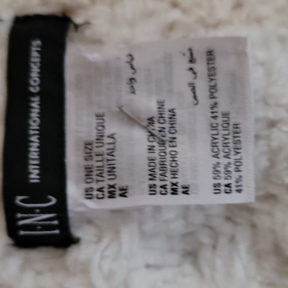 INC scarf knit muffler white cream International Concepts chevron design - Picture 8 of 8